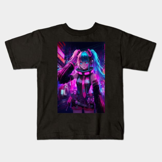 Hatsune Miku Cyber Suit : Vocaloid Kids T-Shirt by alifpunk